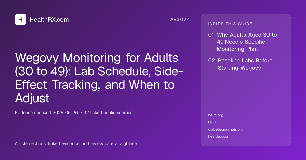 Wegovy Monitoring for Adults (30 to 49): Lab Schedule, Side-Effect ...
