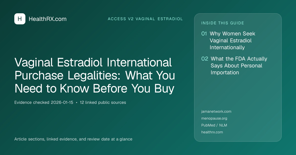 Evidence overview for Vaginal Estradiol International Purchase Legalities: What You Need to Know Before You Buy
