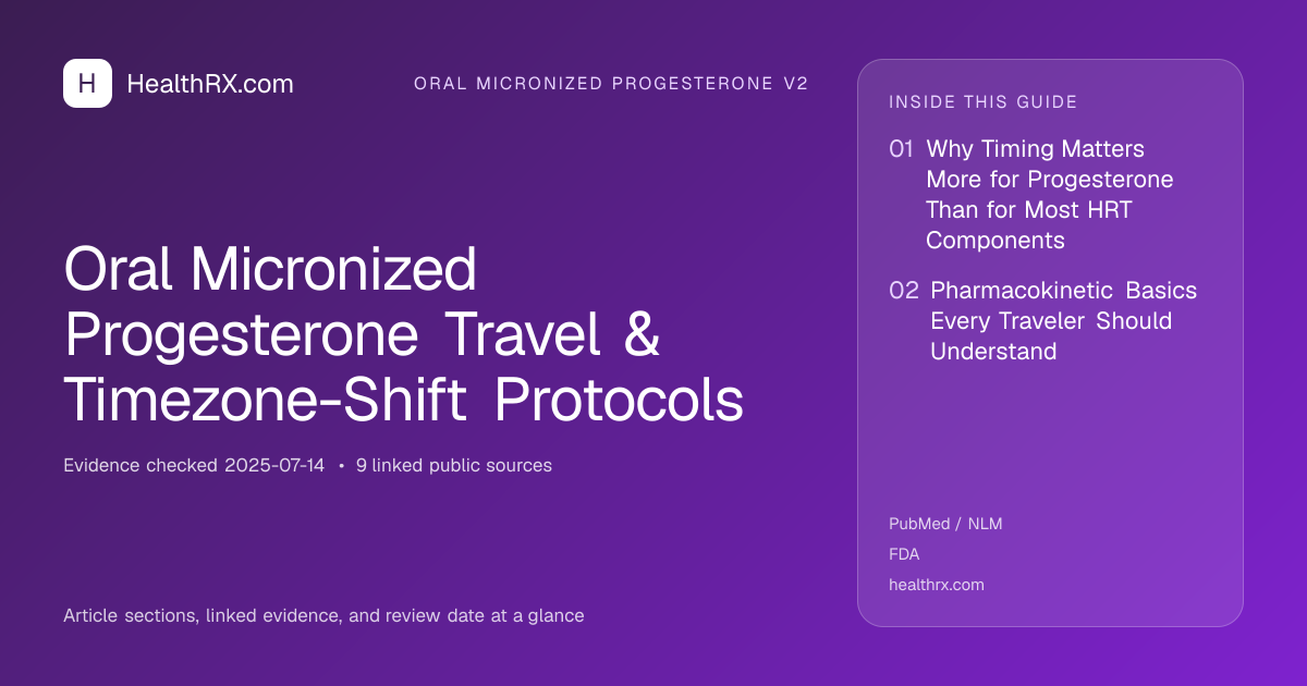 Evidence overview for Oral Micronized Progesterone Travel & Timezone-Shift Protocols