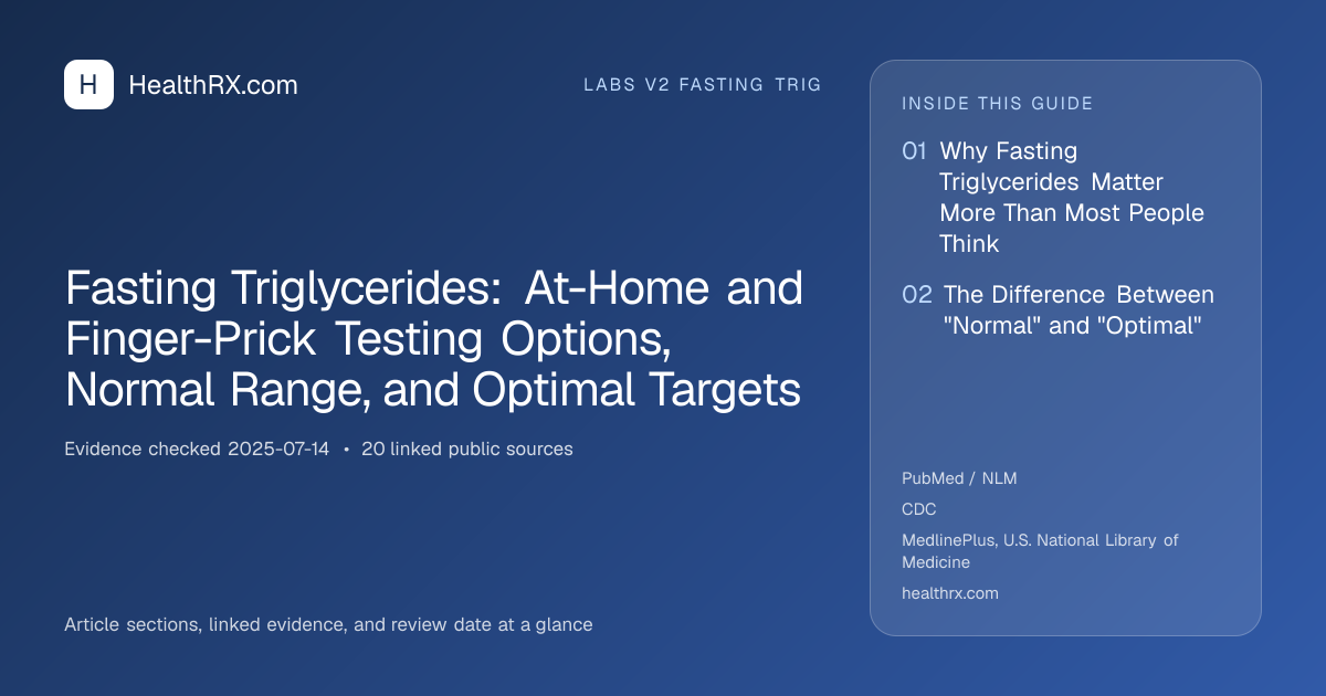 Evidence overview for Fasting Triglycerides: At-Home and Finger-Prick Testing Options, Normal Range, and Optimal Targets