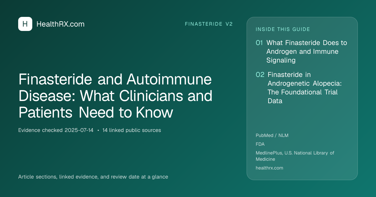 Evidence overview for finasteride v2: Finasteride and Autoimmune Disease: What Clinicians and Patients Need to Know