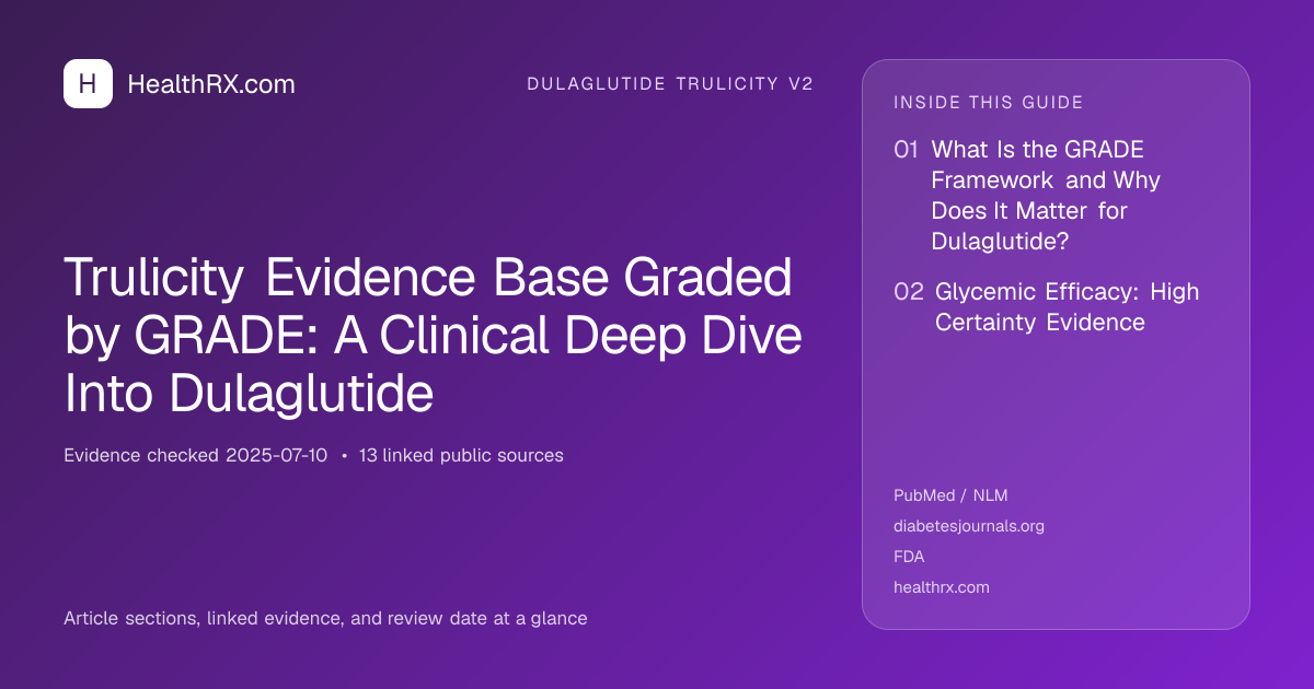 Evidence overview for Trulicity Evidence Base Graded by GRADE: A Clinical Deep Dive Into Dulaglutide