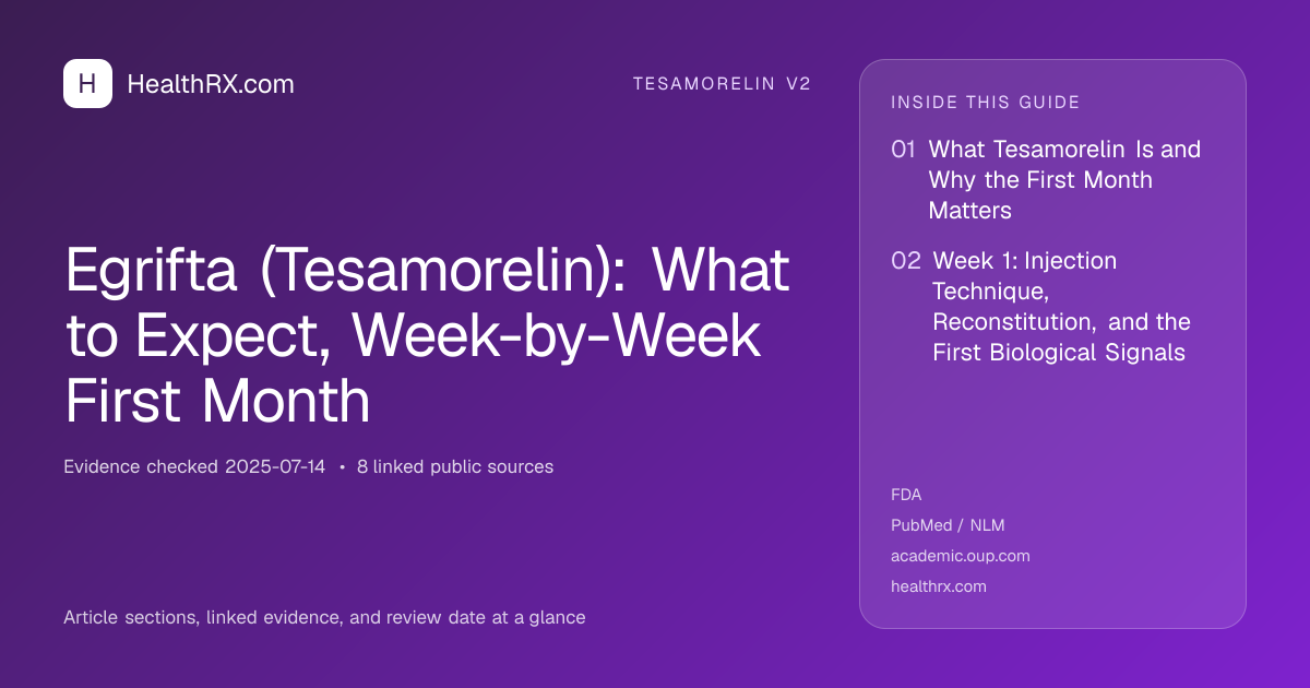 Evidence overview for Egrifta (Tesamorelin): What to Expect, Week-by-Week First Month