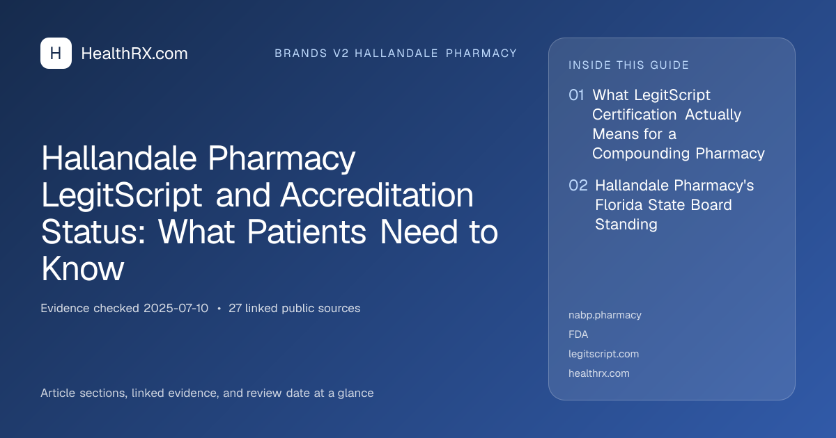 Evidence overview for Hallandale Pharmacy LegitScript and Accreditation Status: What Patients Need to Know