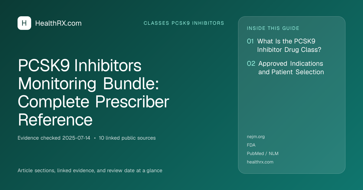 Evidence overview for PCSK9 Inhibitors Monitoring Bundle: Complete Prescriber Reference