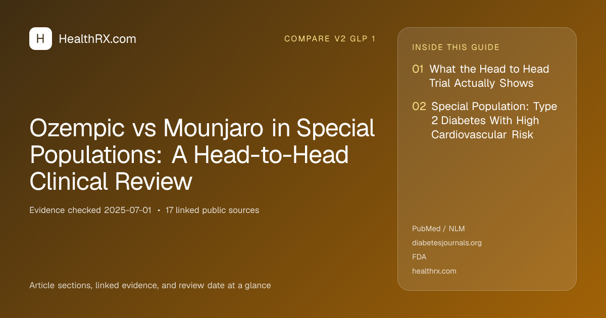 Evidence overview for Ozempic vs Mounjaro in Special Populations: A Head-to-Head Clinical Review