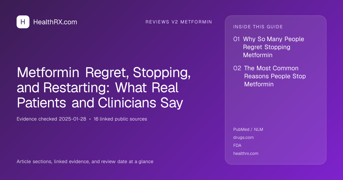 Evidence overview for reviews v2 metformin: Metformin Regret, Stopping, and Restarting: What Real Patients and Clinicians Say