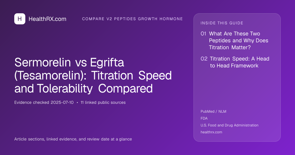 Evidence overview for Sermorelin vs Egrifta (Tesamorelin): Titration Speed and Tolerability Compared