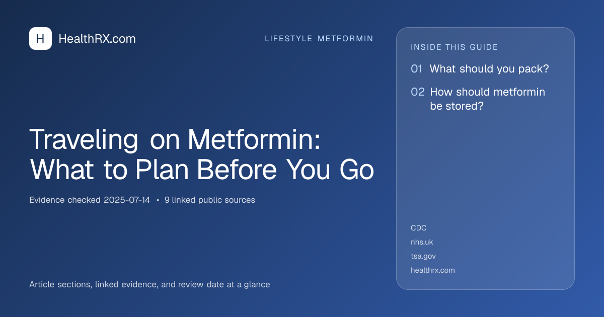 Evidence overview for lifestyle metformin: Traveling on Metformin: What to Plan Before You Go