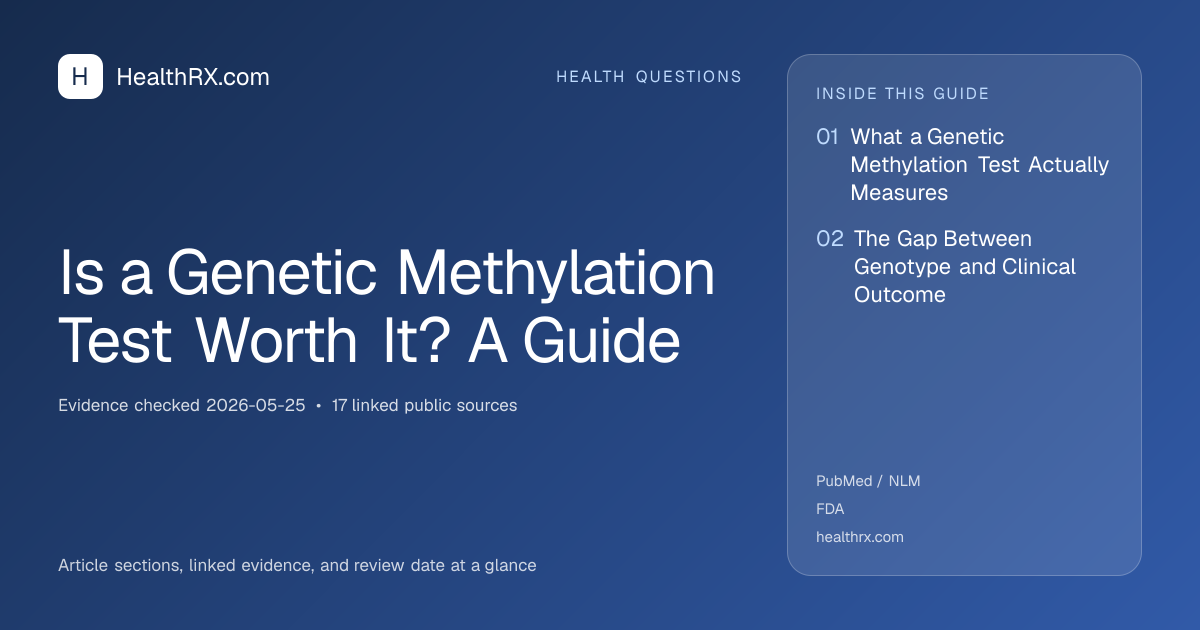 Evidence overview for health questions: Is a Genetic Methylation Test Worth It? A Guide