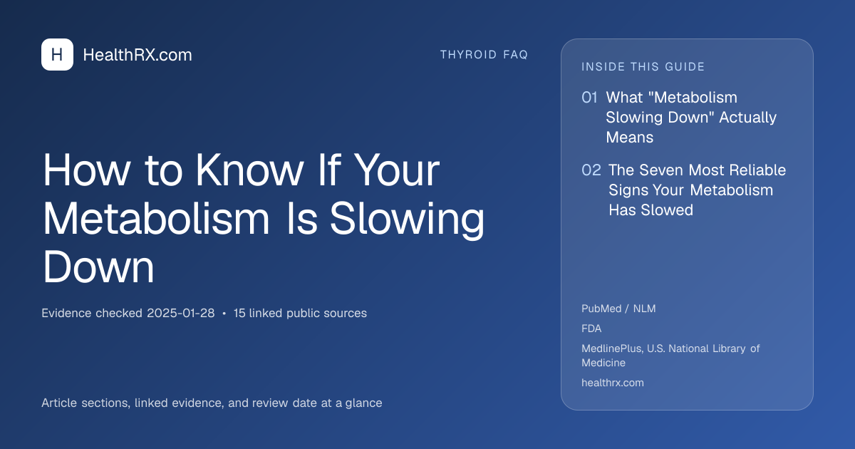 Evidence overview for How to Know If Your Metabolism Is Slowing Down