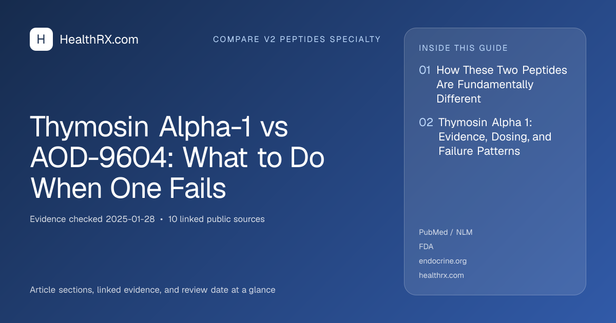 Evidence overview for Thymosin Alpha-1 vs AOD-9604: What to Do When One Fails