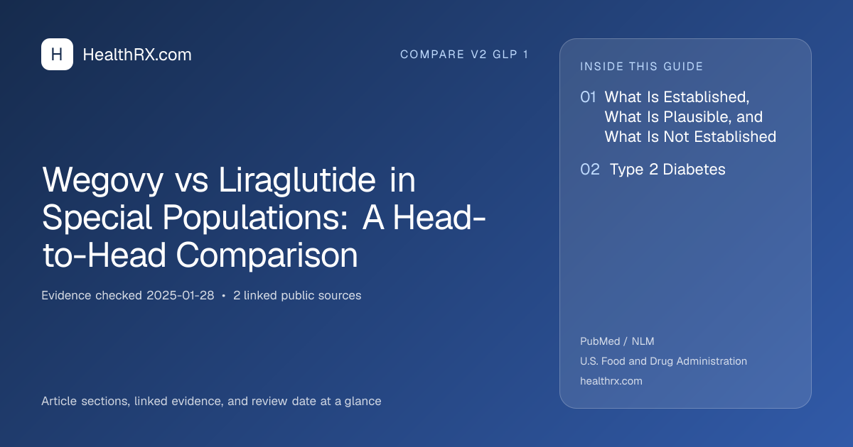 Evidence overview for Wegovy vs Liraglutide in Special Populations: A Head-to-Head Comparison
