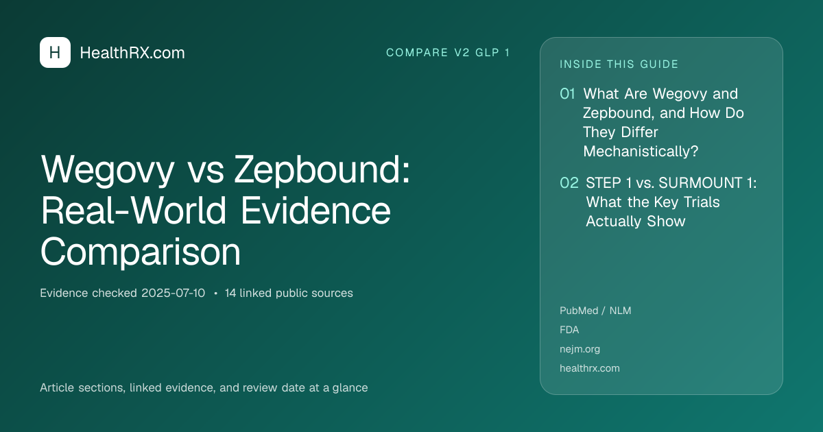 Evidence overview for Wegovy vs Zepbound: Real-World Evidence Comparison