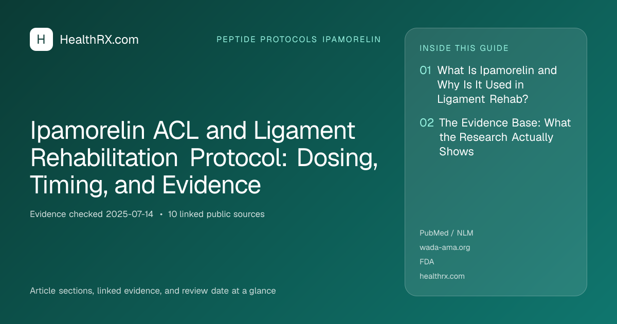 Evidence overview for Ipamorelin ACL and Ligament Rehabilitation Protocol: Dosing, Timing, and Evidence