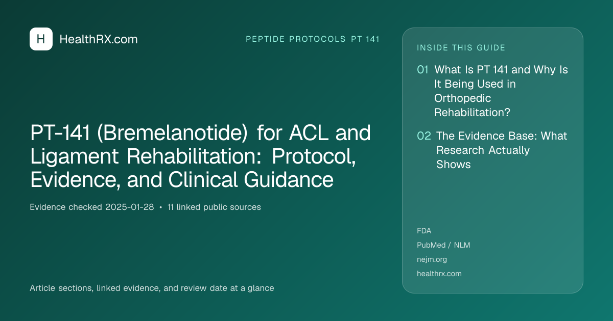 Evidence overview for PT-141 (Bremelanotide) for ACL and Ligament Rehabilitation: Protocol, Evidence, and Clinical Guidance
