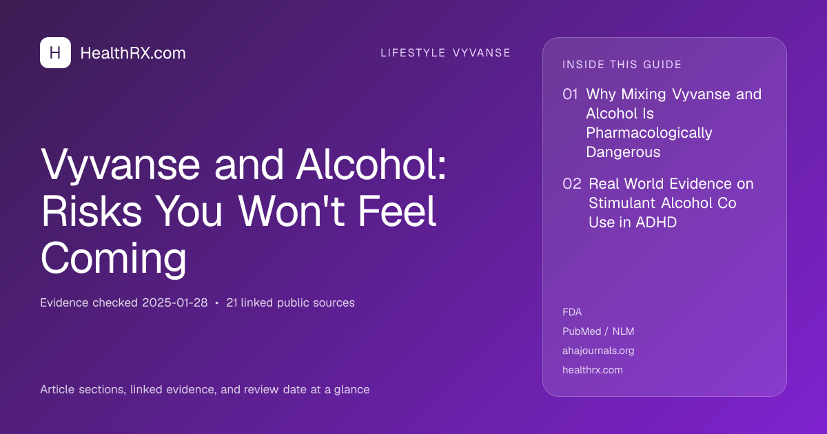 Evidence overview for lifestyle vyvanse: Vyvanse and Alcohol: Risks You Won't Feel Coming