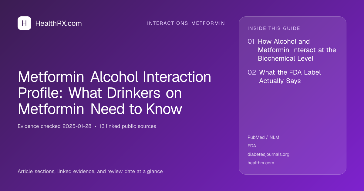 Evidence overview for interactions metformin: Metformin Alcohol Interaction Profile: What Drinkers on Metformin Need to Know
