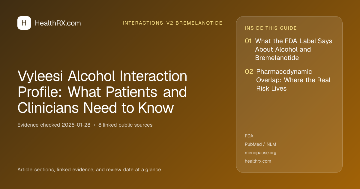 Evidence overview for interactions v2 bremelanotide: Vyleesi Alcohol Interaction Profile: What Patients and Clinicians Need to Know
