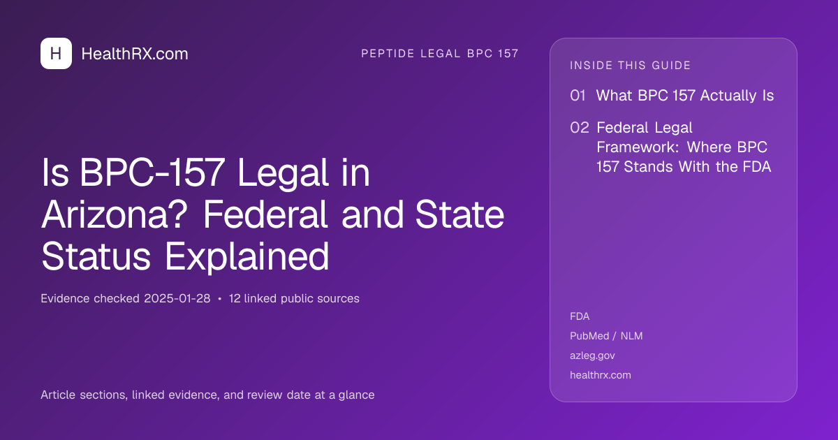 Evidence overview for Is BPC-157 Legal in Arizona? Federal and State Status Explained