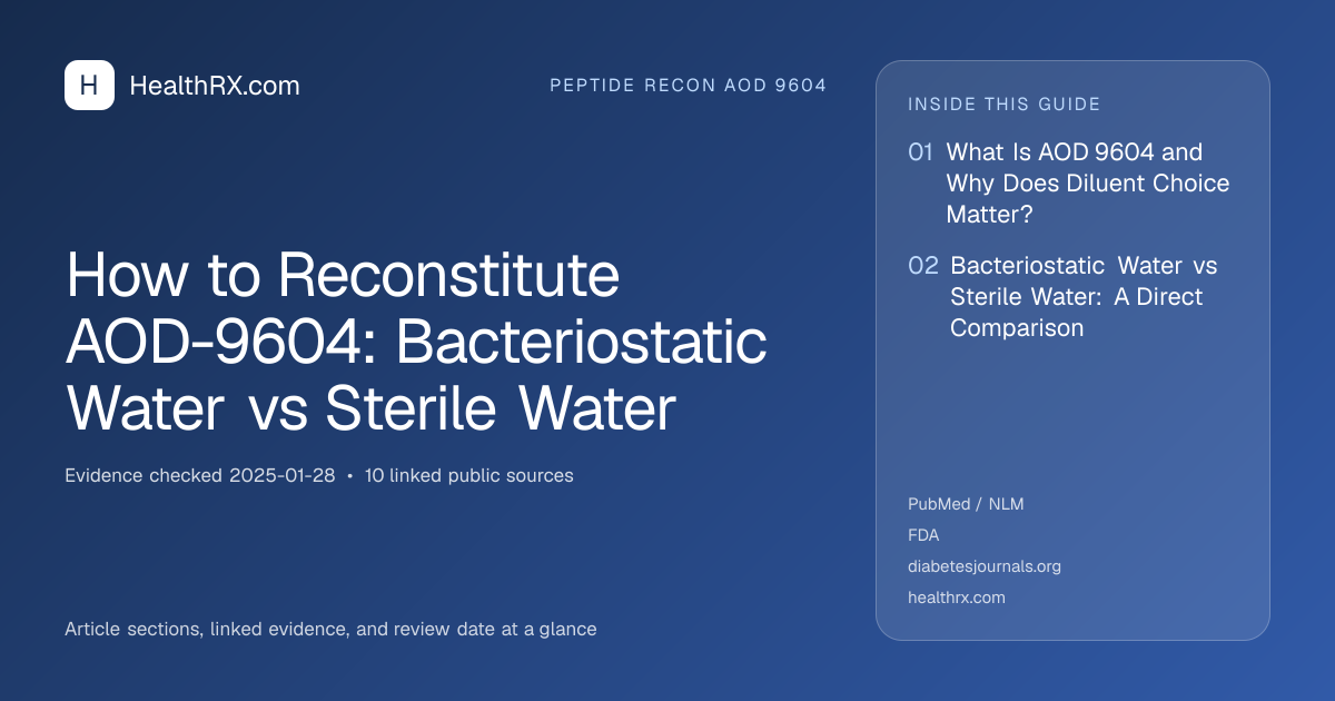 Evidence overview for How to Reconstitute AOD-9604: Bacteriostatic Water vs Sterile Water