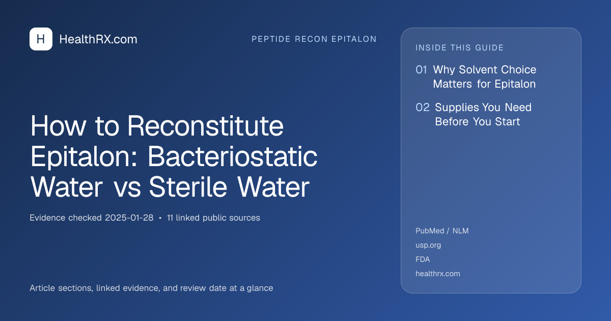 Evidence overview for How to Reconstitute Epitalon: Bacteriostatic Water vs Sterile Water