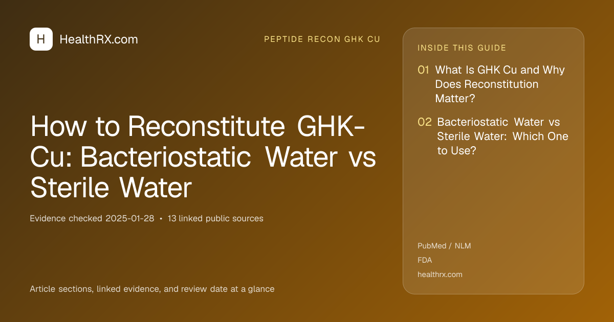 Evidence overview for How to Reconstitute GHK-Cu: Bacteriostatic Water vs Sterile Water