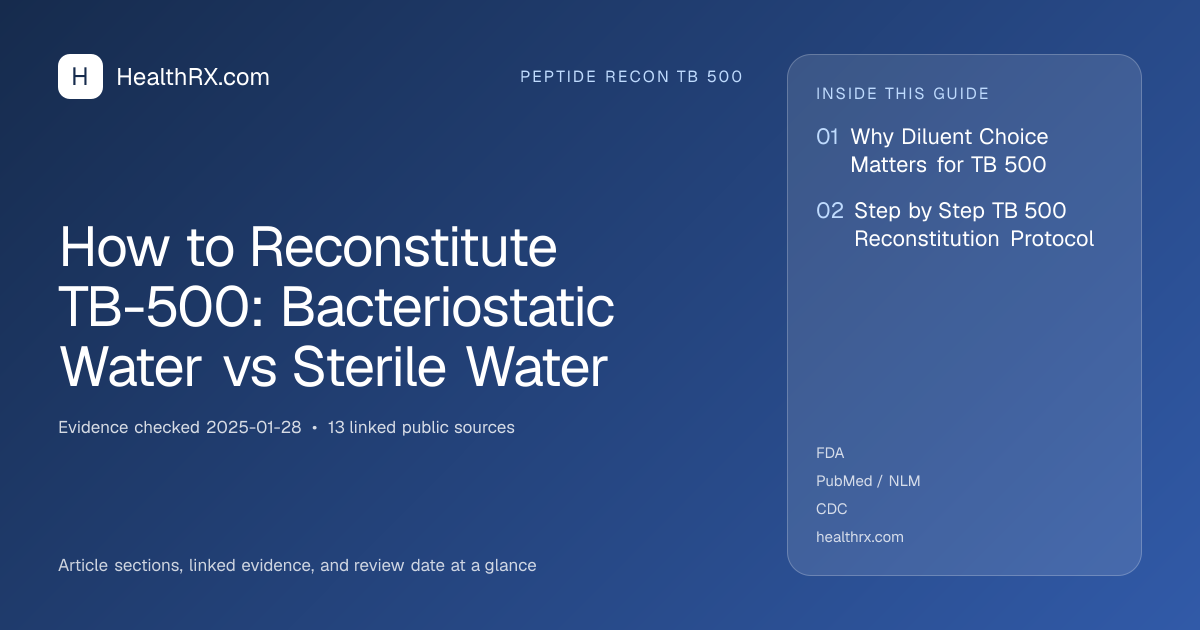 Evidence overview for How to Reconstitute TB-500: Bacteriostatic Water vs Sterile Water