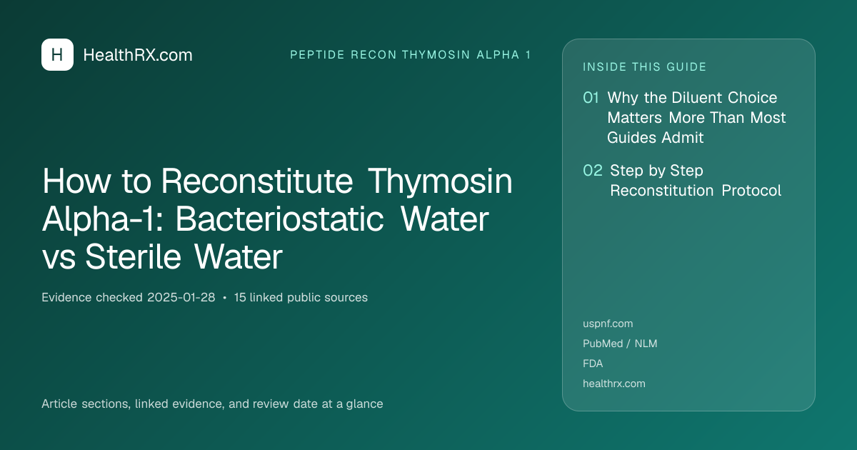 Evidence overview for How to Reconstitute Thymosin Alpha-1: Bacteriostatic Water vs Sterile Water