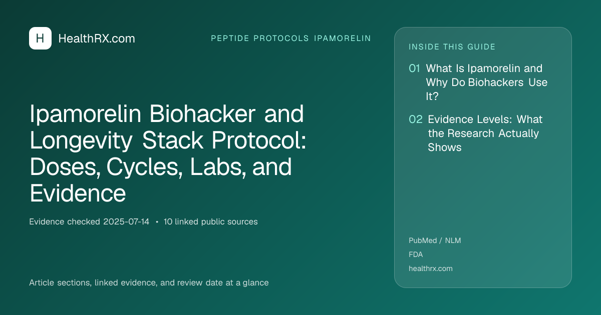 Evidence overview for Ipamorelin Biohacker and Longevity Stack Protocol: Doses, Cycles, Labs, and Evidence
