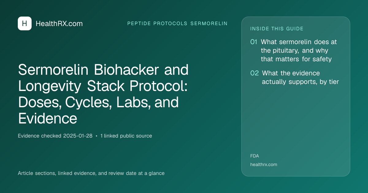Evidence overview for Sermorelin Biohacker and Longevity Stack Protocol: Doses, Cycles, Labs, and Evidence