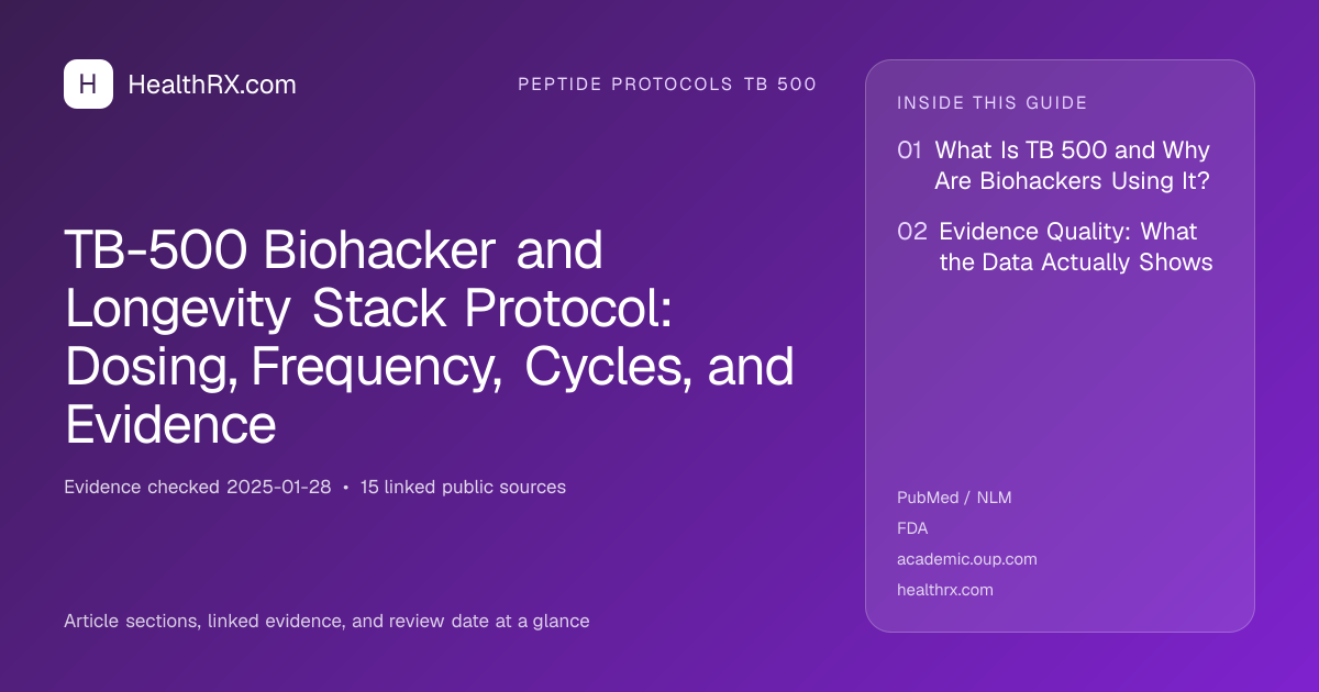 Evidence overview for TB-500 Biohacker and Longevity Stack Protocol: Dosing, Frequency, Cycles, and Evidence