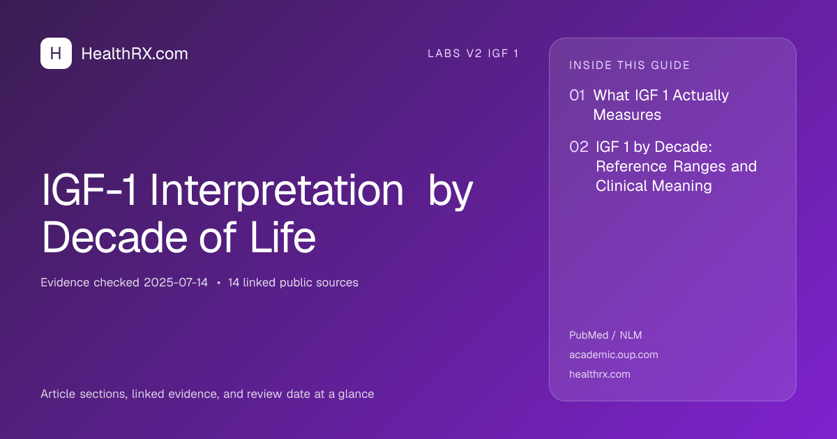 Evidence overview for IGF-1 Interpretation by Decade of Life