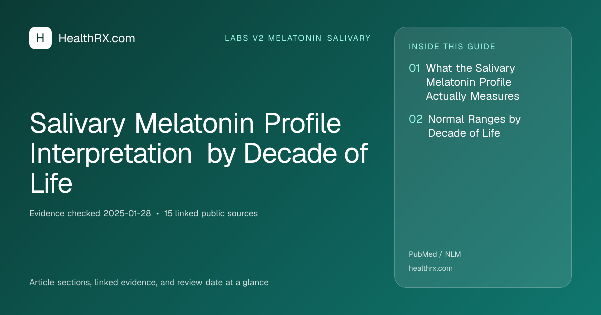 Evidence overview for Salivary Melatonin Profile Interpretation by Decade of Life