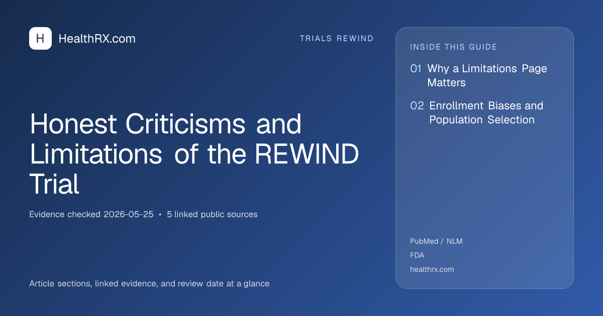 Evidence overview for Honest Criticisms and Limitations of the REWIND Trial
