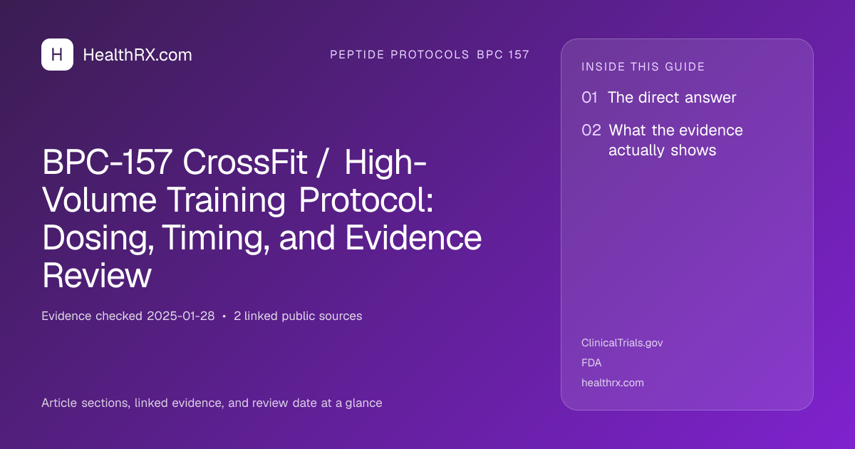 Evidence overview for BPC-157 CrossFit / High-Volume Training Protocol: Dosing, Timing, and Evidence Review