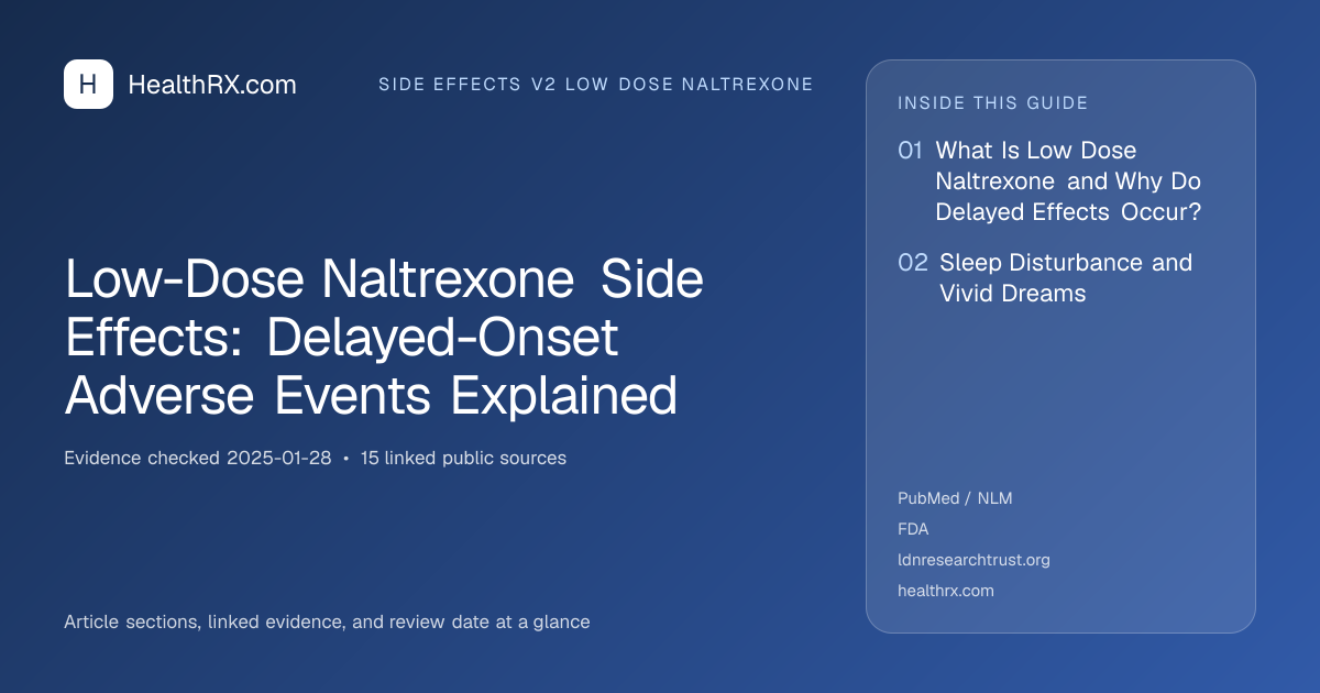 Evidence overview for Low-Dose Naltrexone Side Effects: Delayed-Onset Adverse Events Explained