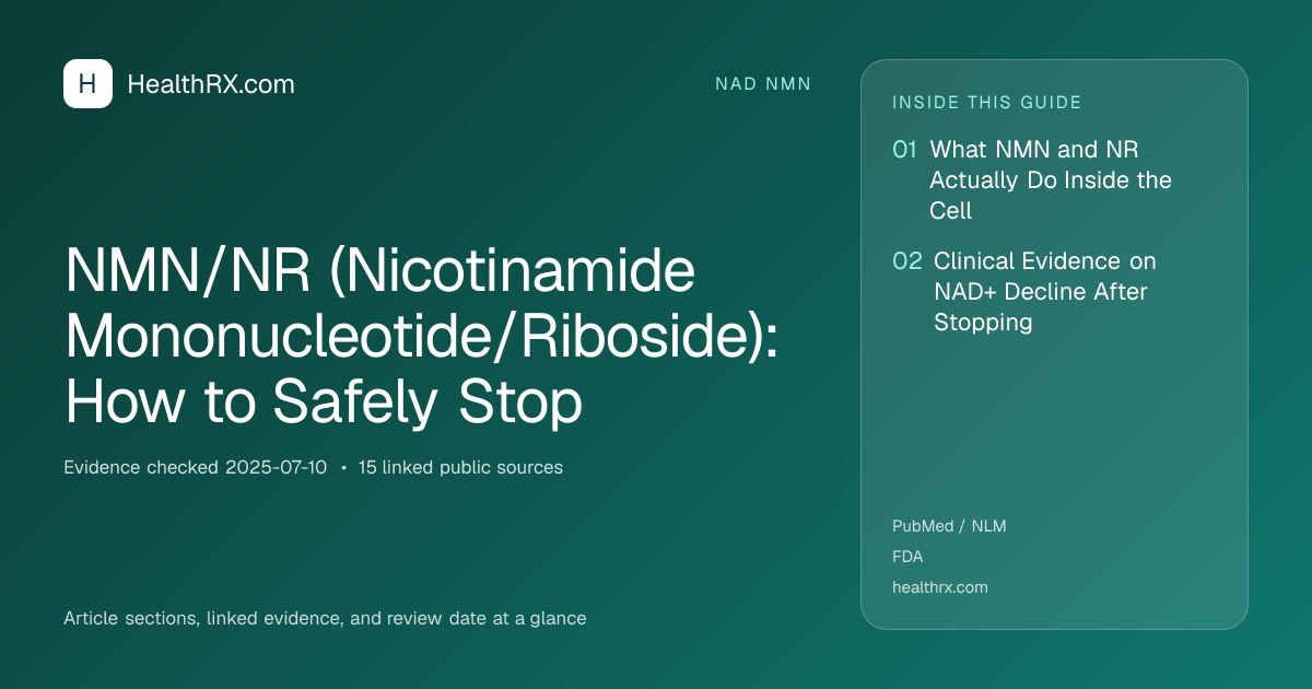 Evidence overview for nad nmn: NMN/NR (Nicotinamide Mononucleotide/Riboside): How to Safely Stop
