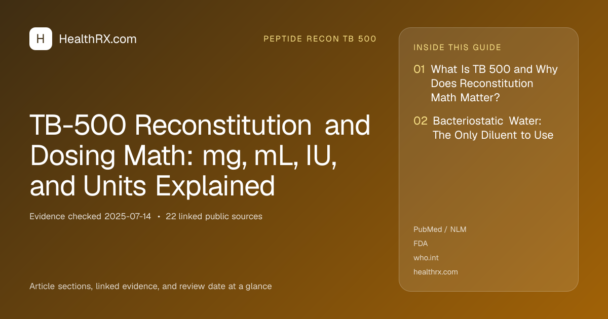 Evidence overview for TB-500 Reconstitution and Dosing Math: mg, mL, IU, and Units Explained