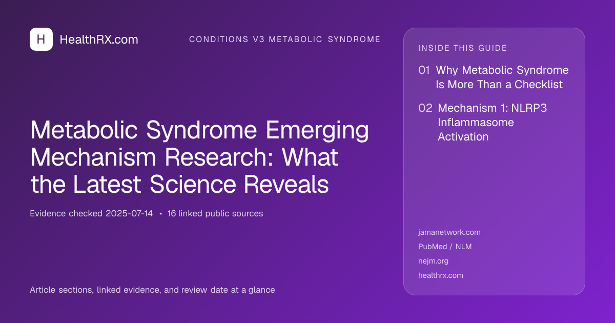Evidence overview for conditions v3 metabolic syndrome: Metabolic Syndrome Emerging Mechanism Research: What the Latest Science Reveals