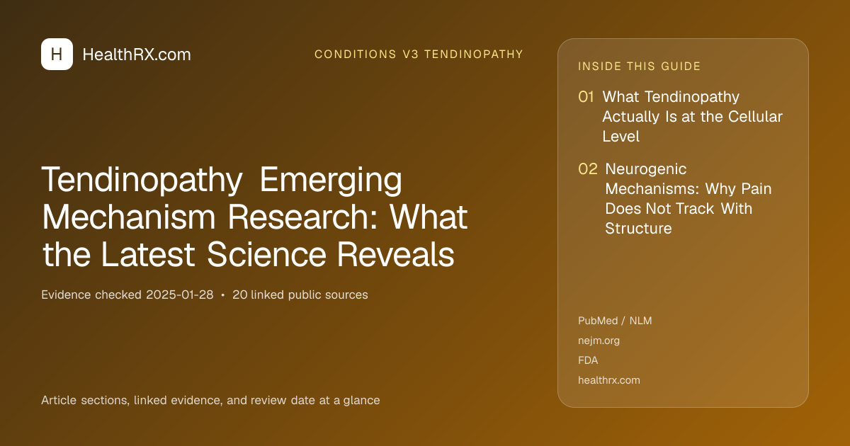 Evidence overview for Tendinopathy Emerging Mechanism Research: What the Latest Science Reveals