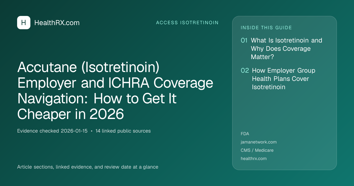 Evidence overview for Accutane (Isotretinoin) Employer and ICHRA Coverage Navigation: How to Get It Cheaper in 2026