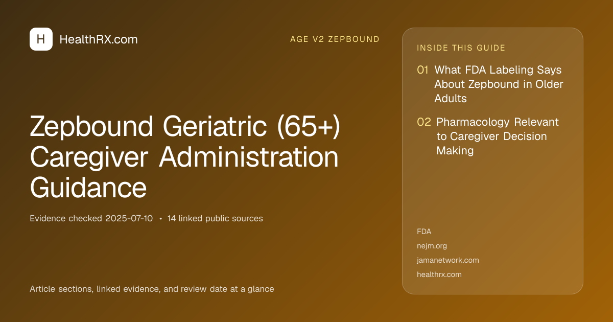 Evidence overview for Zepbound Geriatric (65+) Caregiver Administration Guidance