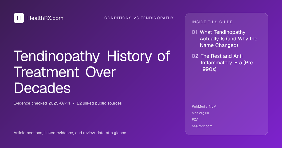 Evidence overview for Tendinopathy History of Treatment Over Decades