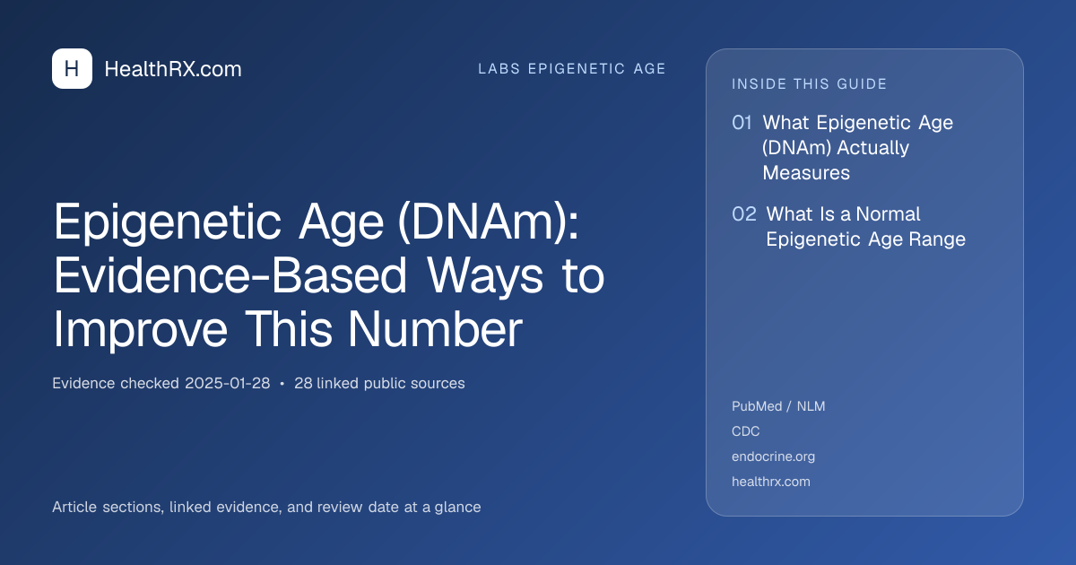 Evidence overview for Epigenetic Age (DNAm): Evidence-Based Ways to Improve This Number
