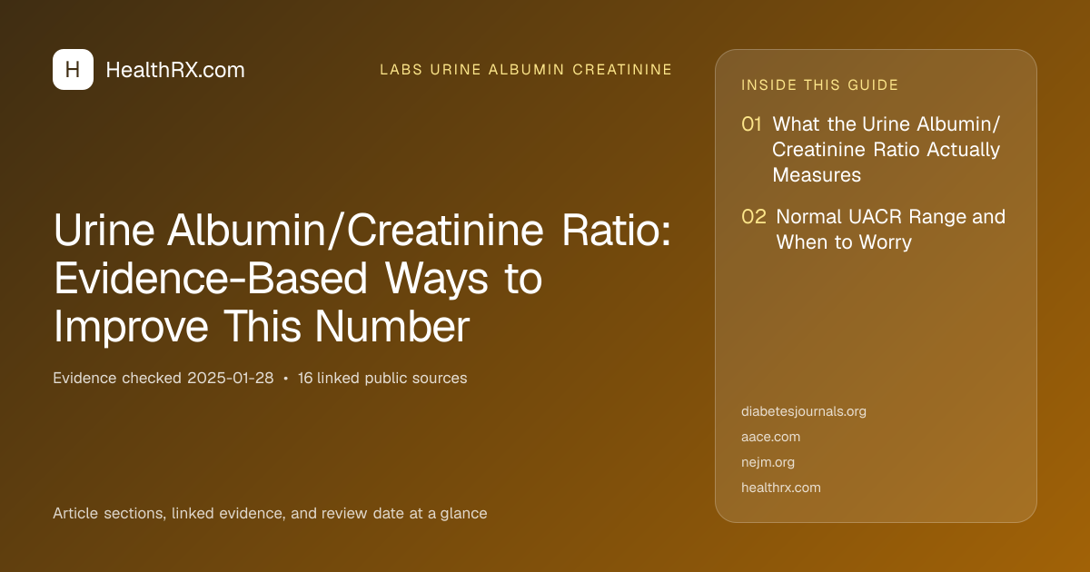 Evidence overview for Urine Albumin/Creatinine Ratio: Evidence-Based Ways to Improve This Number