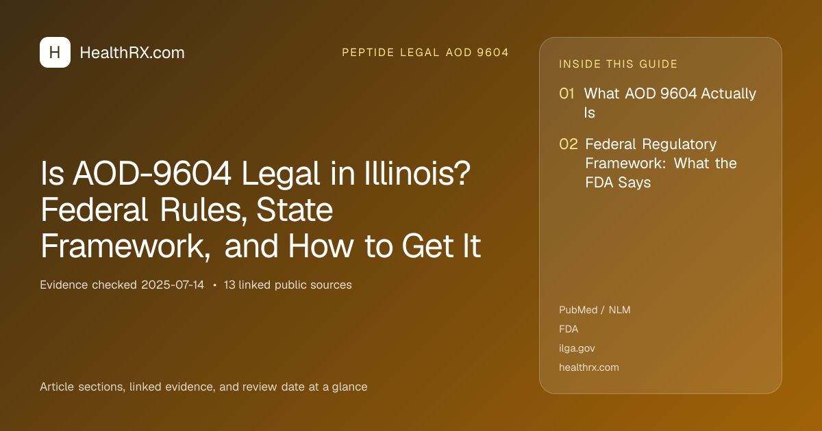 Evidence overview for Is AOD-9604 Legal in Illinois? Federal Rules, State Framework, and How to Get It