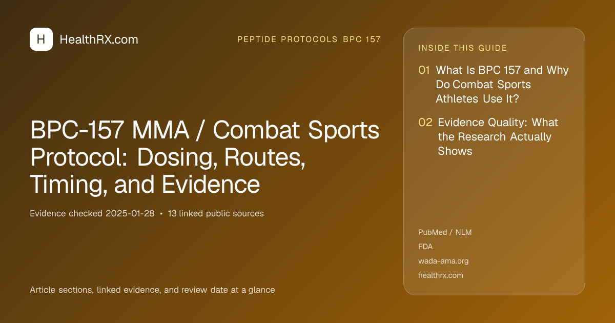 Evidence overview for BPC-157 MMA / Combat Sports Protocol: Dosing, Routes, Timing, and Evidence