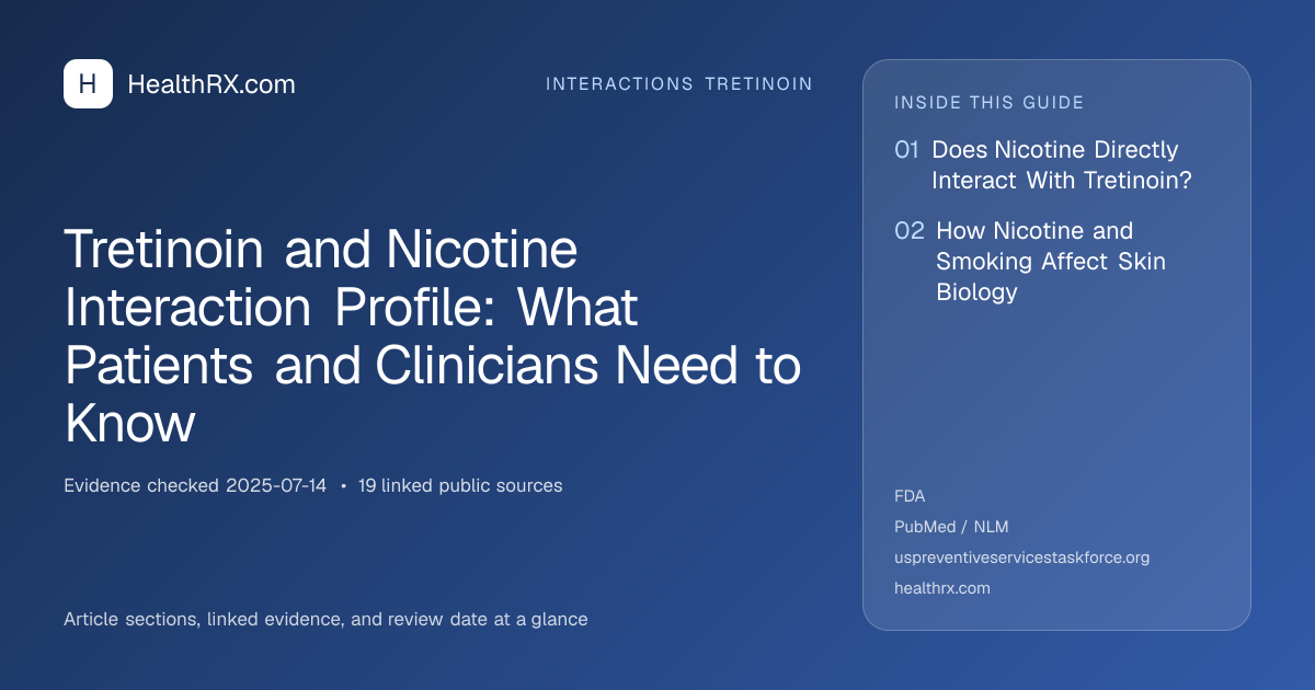 Evidence overview for interactions tretinoin: Tretinoin and Nicotine Interaction Profile: What Patients and Clinicians Need to Know