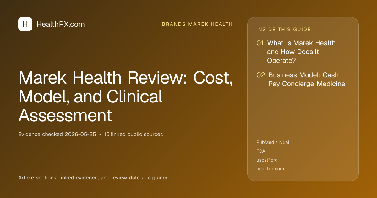 Evidence overview for Marek Health Review: Cost, Model, and Clinical Assessment